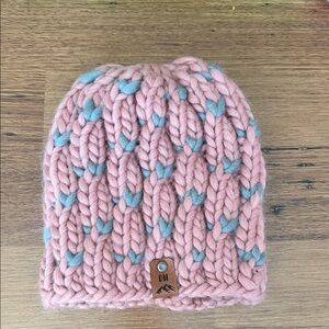 Pink and Blue Knit Beanie